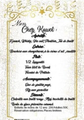 Menu Chez Kawol - Un exemple de menu