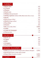 Menu Les Saveurs du Palais - Boissons