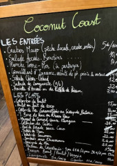 Menu Coconut coast - Les entrées et plats