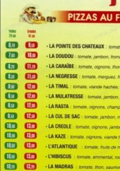 Menu gwada pizza plus - les pizzas 