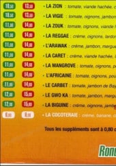 Menu gwada pizza plus - les pizzas suite 