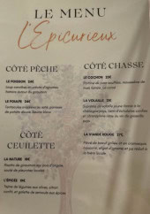 Menu L’Epicurieux - Côté pèche, côté chasse et côté  ceuillette