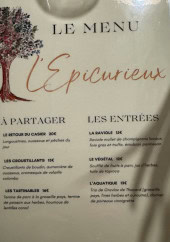 Menu L’Epicurieux - Les entrées  et à partager