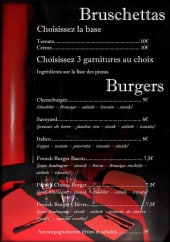 Menu Paradisio Pizza - Les bruschettas et burgers