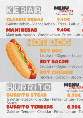 Menu Madin Food - Kebabs, hot dogs, burritos,...