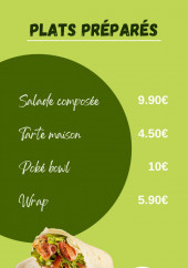 Menu Salade bar - Plats