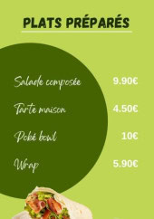 Menu Salade Bar - Les plats préparés