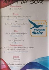 Menu Frégate Bleue - Un exemple de menu du soir