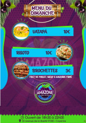 Menu Amazone Delices - Les menus du dimanche