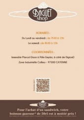 Menu Baguet Shop - Carte et menu Baguet Shop Cayenne