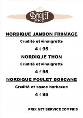 Menu Baguet Shop - Les plats nordiques