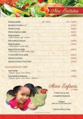 Menu Chez Maxime - Les entrées et menu enfant