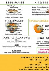 Menu King Guyane - Les king paninis, les king salades,....