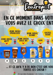 Menu L'Entrepôt - Extrait de la carte