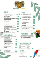 Menu Amazonia - Les entrées, plats et menus enfants,...