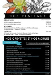 Menu La Marinière - Les plateaux, crevettes et moules