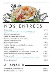 Menu La Marinière - Les entrées