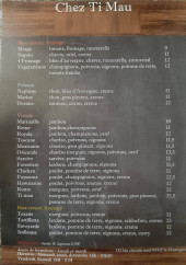 Menu Chez Ti Mau - Pizzas