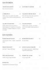 Menu L'Arbradelis - Les entrées et viandes