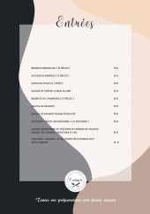 Menu L'Unisson - Les entrées