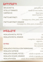 Menu Vapiano - Antipasti et insalate