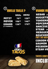 Menu Run tacos - Tacos personnalisé