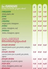 Menu Kazy - Les pizzas