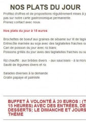 Menu Restaurant luxor - Les plats du jour