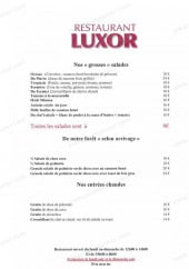 Menu Restaurant luxor - Les salades et entrées