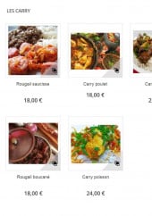 Menu Restaurant Mafate - Les carry