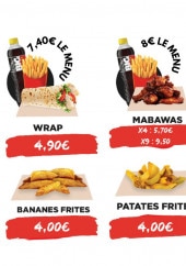 Menu La Zone - Les bananes frites, patates frites et tacos sucrées,...