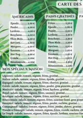 Menu Le Tropik - Carte des sandwichs