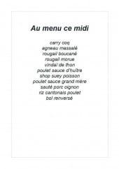 Menu Célimène - Exemple de menu du midi