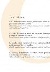 Menu Orangine - Entrées