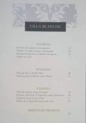 Menu Villablanche - Les entrées, poissons, viandes...