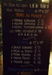 Menu Leu Tiki - Les tapas