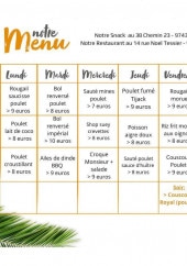 Menu Kanteen - Exemple de menu de la semaine