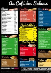 Menu Le Café Des Salazes - Paninis; kebabs...
