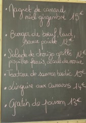 Menu Café Moutarde - Exemple de menu