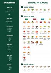 Menu Ici - Formules, salades, petites faims,...