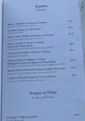 Menu Salle Empire - Les entrées, soupes, ...