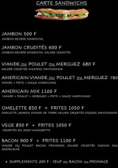 Menu O Pti Snack de Nouville - Les sandwichs