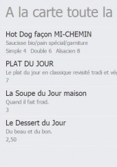 Menu A Mi Chemin - Les suggestions 