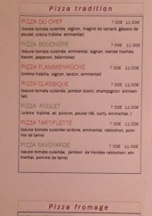Menu Alapizmania - Pizza tradition et fromage