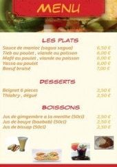 Menu Allo Cuisine - Plats, desserts et boissons 