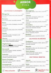 Menu Armor Pizza - Les  pizzas
