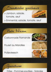 Menu Au Comptoir Flamand - les sandwiches et plats,.....