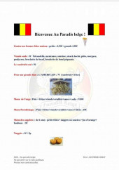 Menu Au Paradis Belge - Les menus