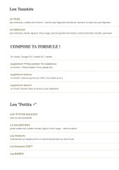 Menu Au Raph-iné - Les Toastés, Les "Petits +", compose ta formule