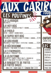 Menu Aux Caribous - Les poutines et extras